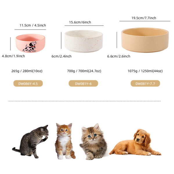 Custom ceramic cat bowl with private label decoration options