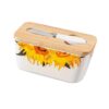 Ceramic butter container with bamboo lid