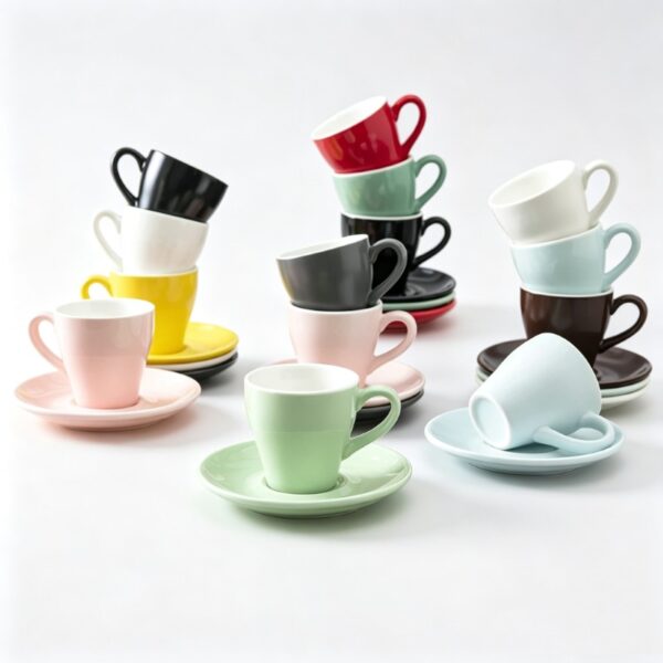 Small ceramic coffee cup for espresso-style beverage service