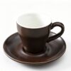 Side view of compact 90cc ceramic coffee cup