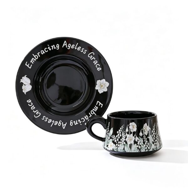 Custom pattern ceramic coffee cup for branded tableware collections