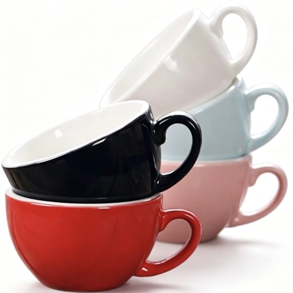 Multicolor glaze ceramic cappuccino cups