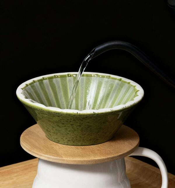 Front view of wholesale ceramic coffee dripper