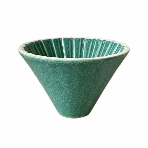 Interior structure of a ceramic pour-over coffee dripper