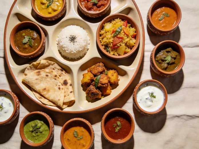 compartment thali plates for Indian restaurant ceramic tableware sourcing
