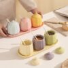 Ceramic salt and sugar jar set for kitchen countertops