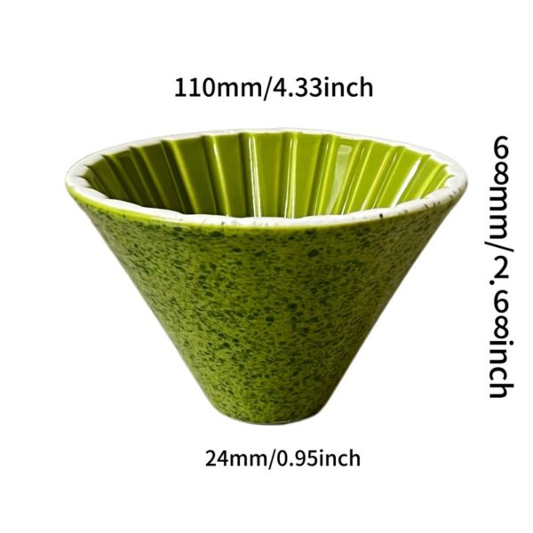 Ceramic coffee dripper used for manual pour-over brewing