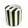 Ceramic iced coffee cup with straw for cold beverages